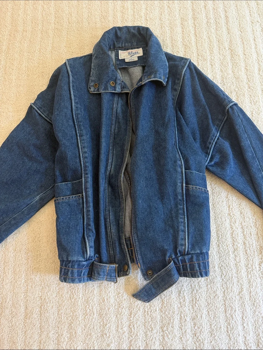 Vintage Denim Bomber Jacket - Picture 2 of 7